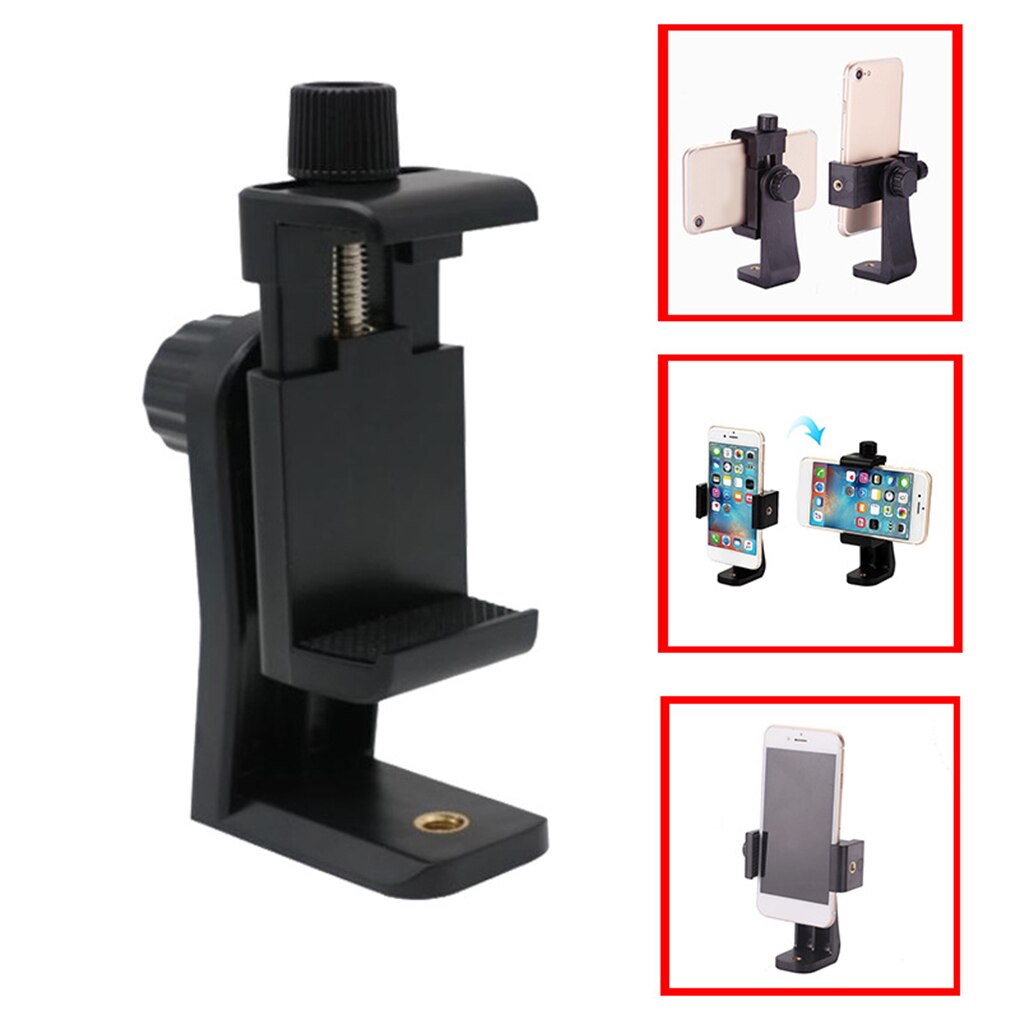 Universal Phone Tripod Mount Adapter Cellphone Clipper Stand Vertical 360 Degree Adjustable Holder