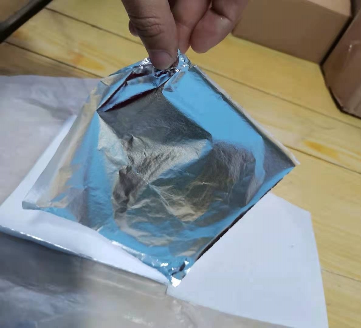 Imitation Silver Foil Leaf Aluminum Leaf for Gilding Art Craft Work Nail Decoration 100pcs 14X14cm