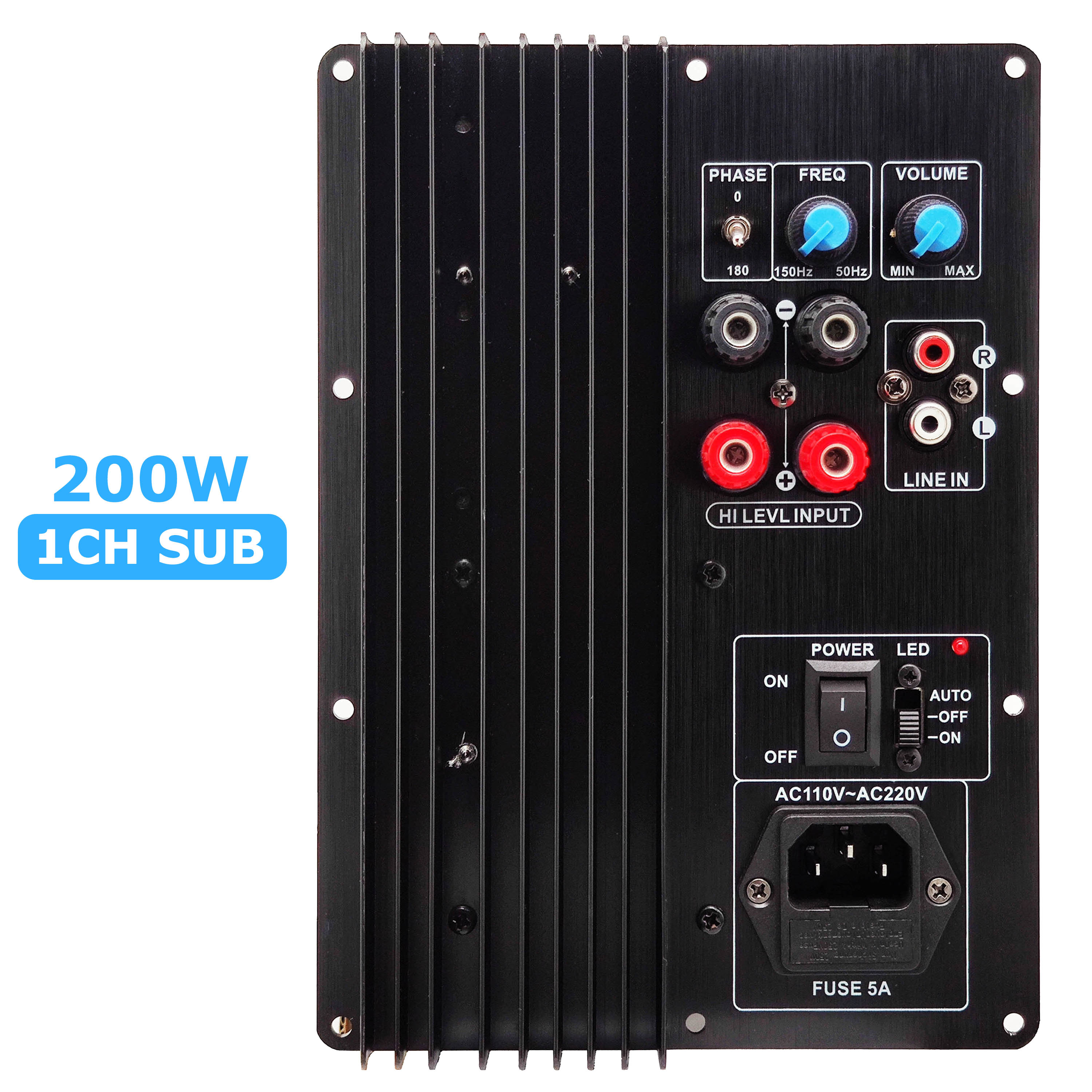 110-220V 200W 100W Heavy Subwoofer Digital Power Amplifier Board Active Power Amplifier Board Hifi Pure Bass 4ohm 8ohm Sub