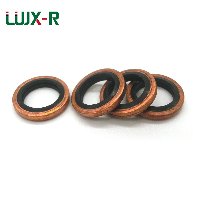 LUJX-R Gebonden Wasmachine Nitril Rubber Pakking Metalen Rode Cooper Seal Ring Metric M6/8/10/12/ 14/18/20/22-60 Olieaftapplug Wasmachines
