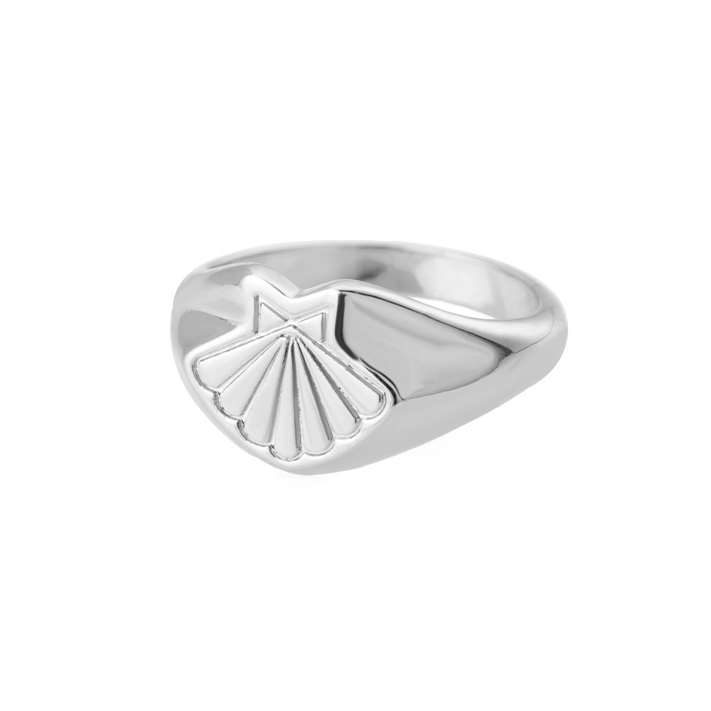 Klassische muschelringe für damen, Jahrgang-edelstahl-goldring Ich bin boho-stil, ehering-schmuck für paare: Versilbert