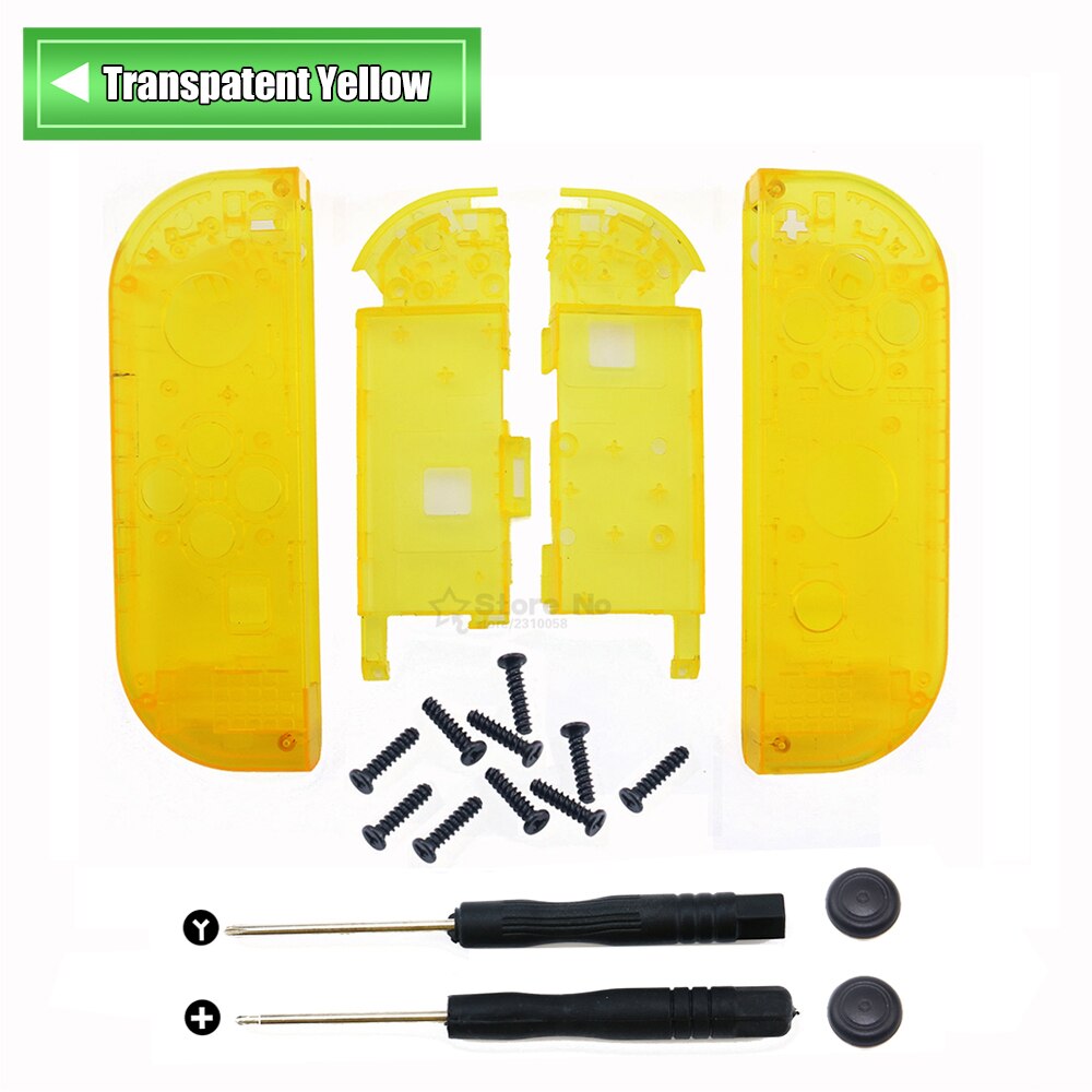 2020 Hot 1 Pair for Nitendo switch NS JoyCon Joy Con Controller Housing Shell Case for NintendoSwitch with repair tools: Transparent Yellow