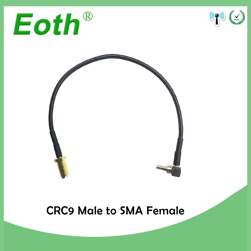 2pcs 3G HUAWEI modem adapter SMA Female Jack nut Switch CRC9 Right Angle pigtail cable RG178 15CM 6" Adapter