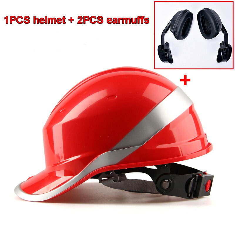 Delta plus hård hat + ørebeskyttere 102018 abs isoleringshjelm 103008 ørekrog ørebeskyttere støjforebyggelse 33db integreret beskyttelse: H