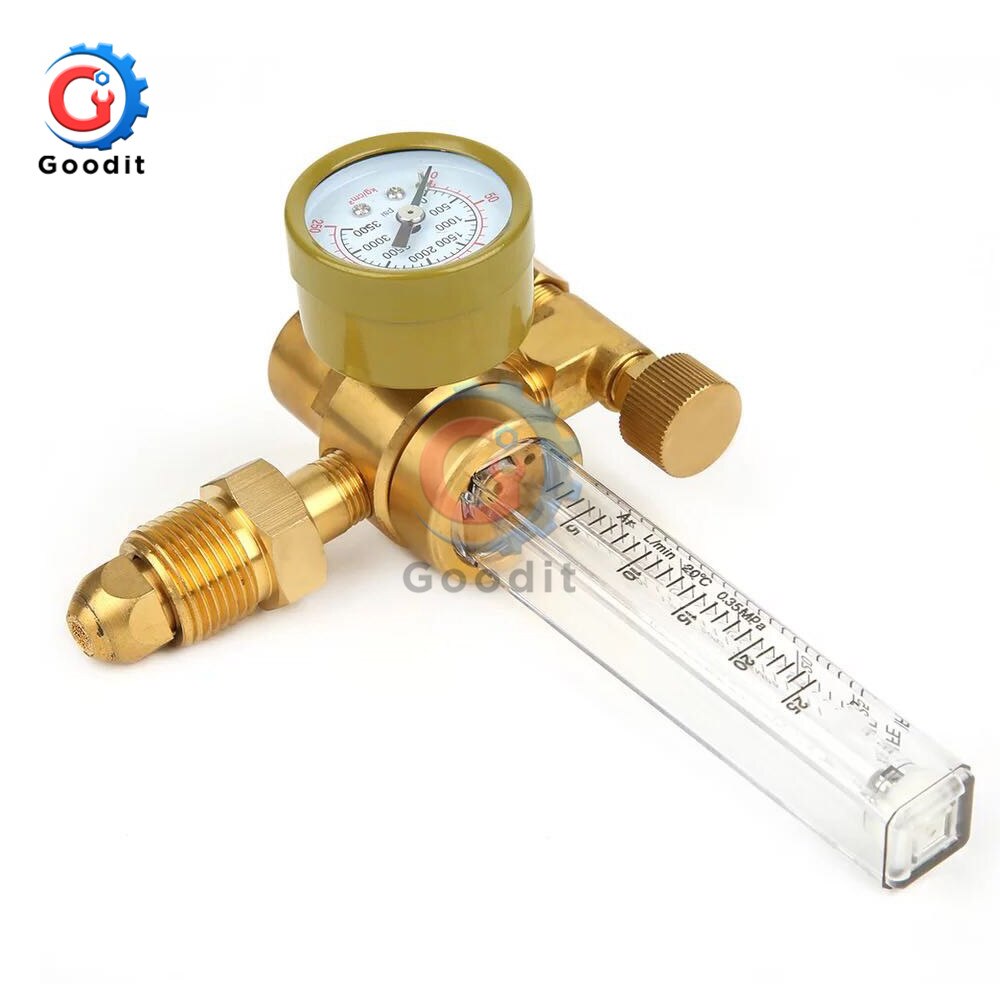 Argon Gauge Pressure Regulator AR191 Single Tube Counter Argon Flow Meter For Weld Mig Tig Welding Pressure Reducer Flowmeter