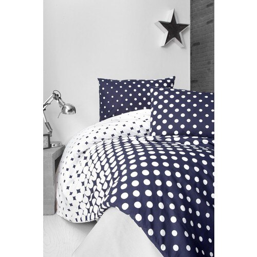 Lady Navy Notes Double Personality Duvet cover set