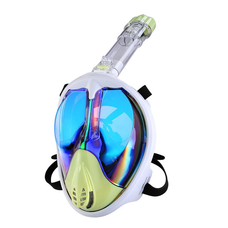 Diving Mask Scuba Underwater Anti Fog Wide View Swimming Snorkel Mask for Kid Adult Full Face Snorkeling Mask Diving Equipment: color 04 / L/XL