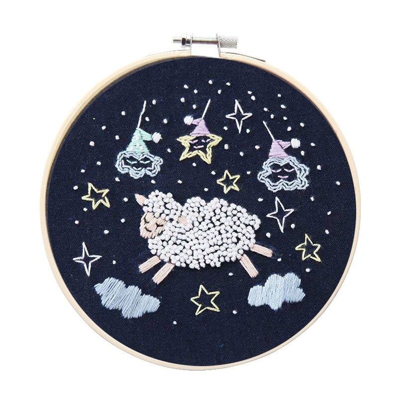 Easy DIY Cartoon Embroidery with Hoop for Beginner Needlework Cross Stitch Craft Sewing Art Painting Handmade Home Decor: 5