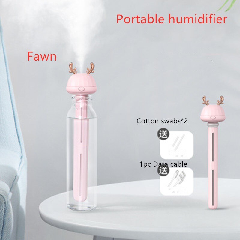 USB Portable Air Humidifier Home Office Refresher Detachable Humidification Cartoon Bottle Mist Maker Aroma Diffuser: B