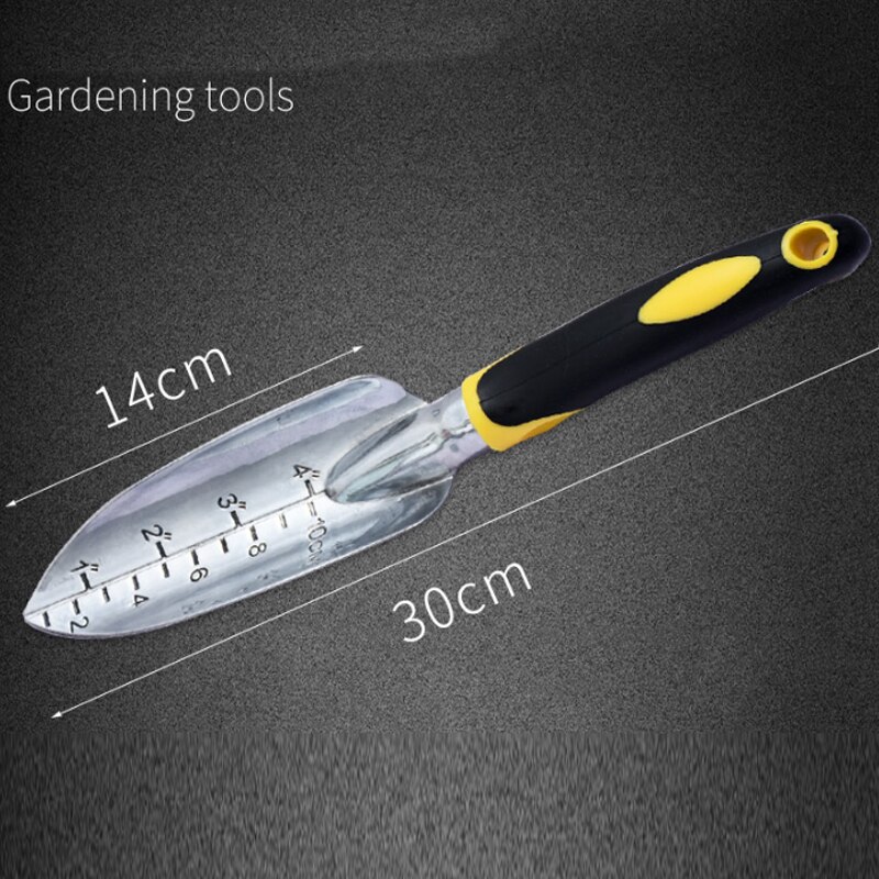 Garden Tool Hand Trowel Rake Cultivator Weeder Tools with Silicone Handle 5pcs Garden Planting Digging Tool Set: Transplanter