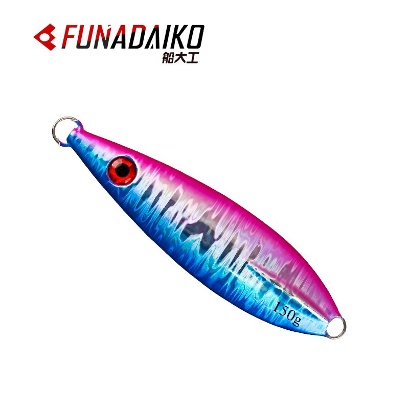 Funadaiko bly jig metal jig 150g 200g 300g 400g kunstige agn fiskeri lokke langsom jig jigning lokke langsom metal jig fiske jig: Blå lyserød / 300g