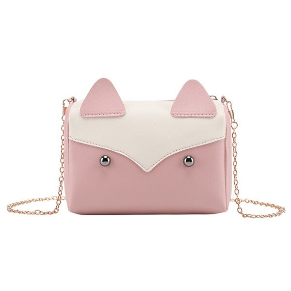 Damesmeisjes schattige cartoon patronen handtas kleine pu leren ketting riem crossbody schoudertas: Pk