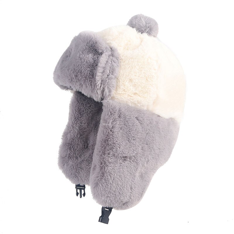 Parent-child Bomber Hat Women Girls Boys Autumn Kids Winter Hat: Gray / Kids 54cm