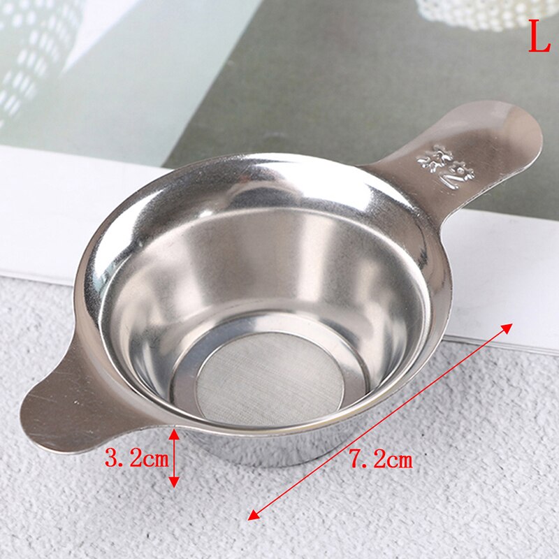 Colador de té de malla fina, Kungfu chino, embudo de hoja de té, filtro de acero inoxidable: L