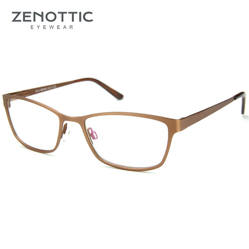 ZENOTTIC-gafas con montura metálica para mujer, a la lentes ópticas cuadradas, gafas graduadas para miopía, Marco BT8018: 004