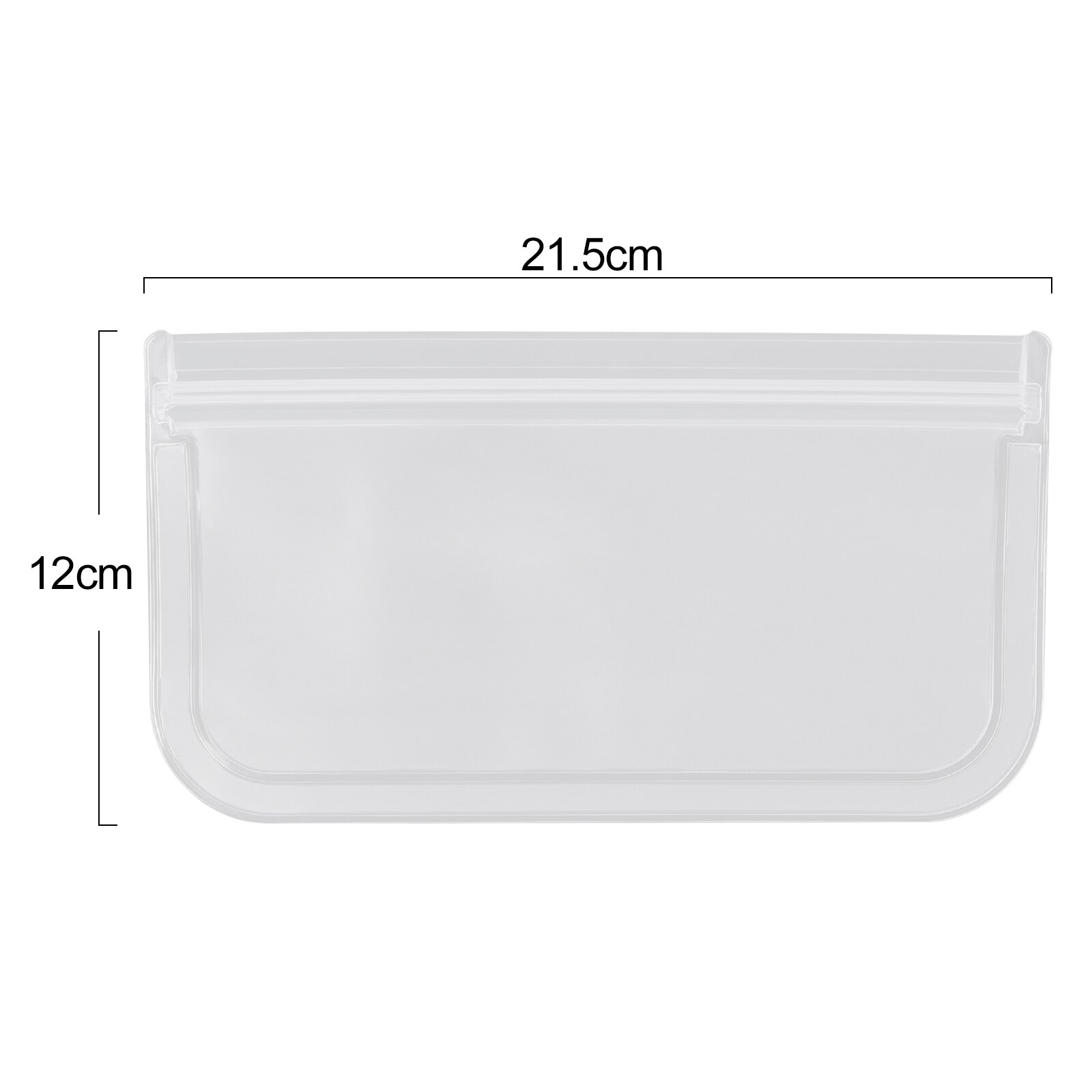 1-2 Pieces Food Storage Bag Silicone Leak Proof Container Reusable Zipper Lock Bag Transparent Household Zipper Storage Bag: 12x21.5cm / 1 pcs