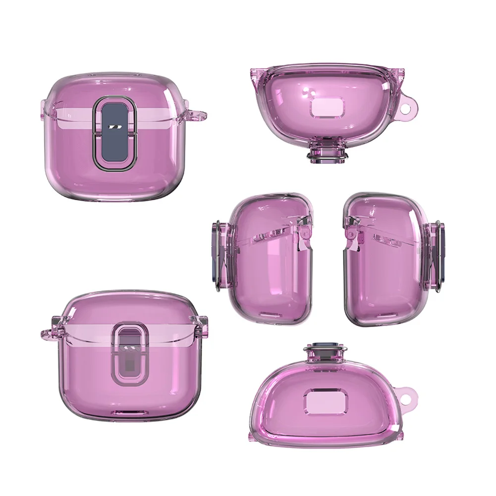 Voor Jbl Tune Flex 2023 Oortelefoon Beschermhoes Schokbestendig Hard Pc Shell Clear Case Cover Oortelefoon Anti-Druppel Met Karabijnhaak