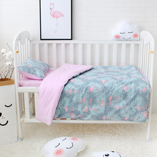 3 stk sæt baby sengetøj sæt inkluderer dynebetræk fladt ark pudebetræk ren bomuld tegneserie mønster baby sengelinned sæt krybbe kit