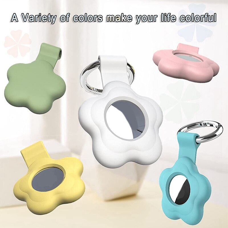 Paquete de 5 fundas Airtag para Apple Airtag, funda para llavero Airtags con llavero antipérdida, funda para soporte Airtag