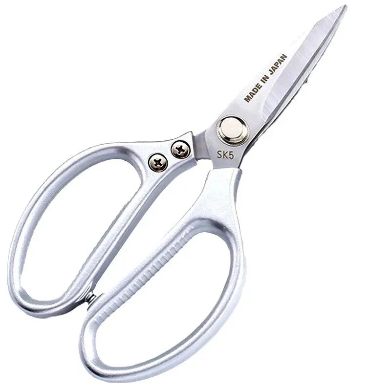 8.5-inch stainless steel scissors with plastic handles，Screws are made of iron: Beige