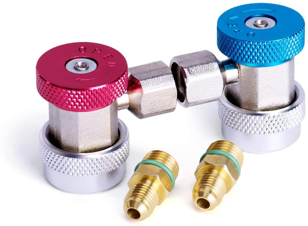 2 st biljusterbara  r134a adapterbeslag snabbkoppling hög låg ac freon grenrörsslangkonverteringssats , 1/4 "hvac: Default Title