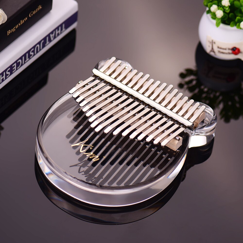 17-chave kalimba polegar piano material transparente com saco de transporte nota musical adesivos tuning martelo pano de limpeza presente musical