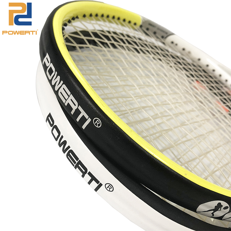 POWERTI Da tennis cornice proteggere dell'UNITÀ di elaborazione del Overgrip Viscosità Adesivi Racchetta Da tennis Nastro Ridurre L'attrito 5M in Bianco e Nero