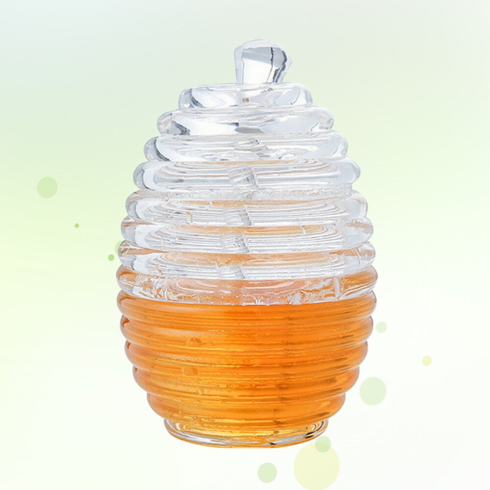 Acylic Honey Jar Pot Glass Dipper Dispenser for Juice Honey Syrup Storage