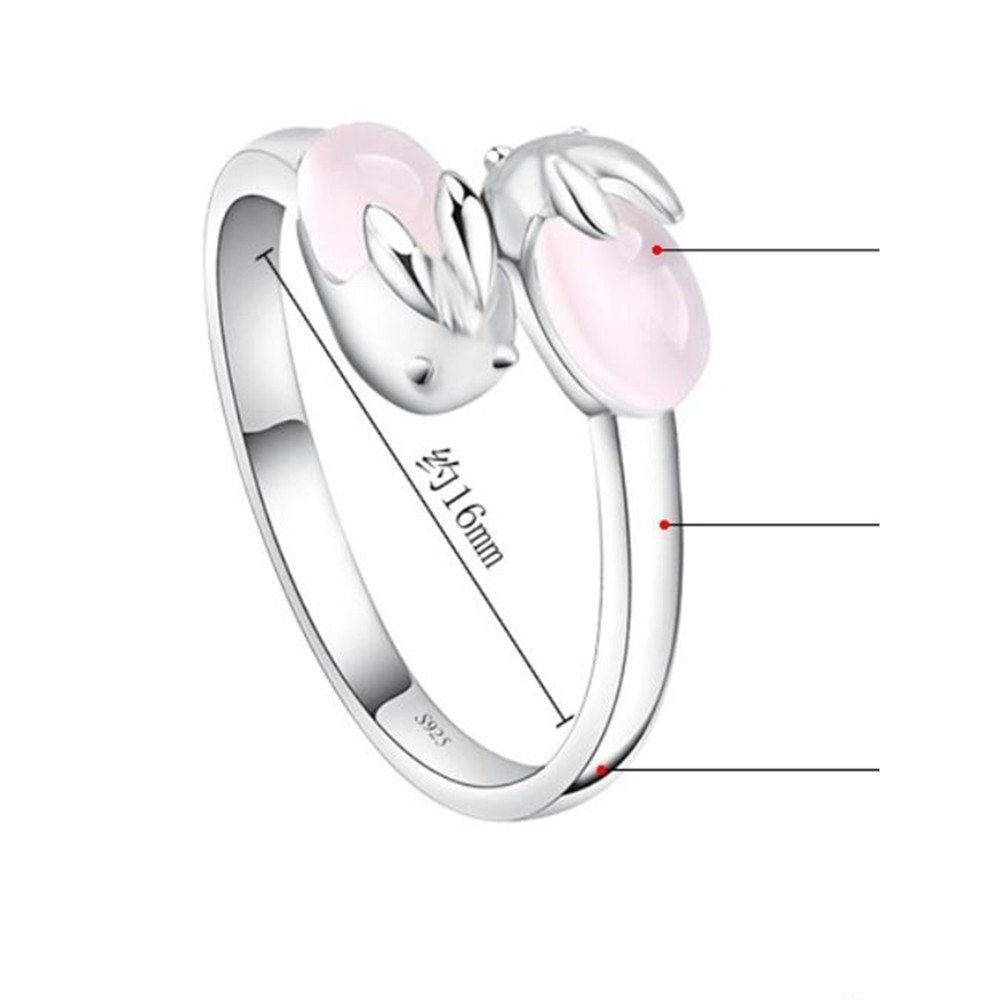 NEHZY-anillo abierto de Plata de Ley 925 para mujer, joyería de , estilo retro, sencillo, con bonito Conejo, ajustable