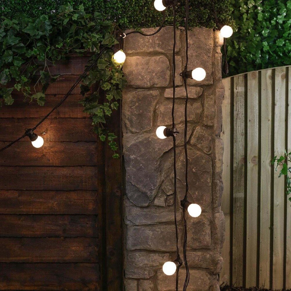 Guirlande lumineuse vintage, 15m, 20 ampoules, guirlandes féeriques de noël avec 75LED pour patio extérieur