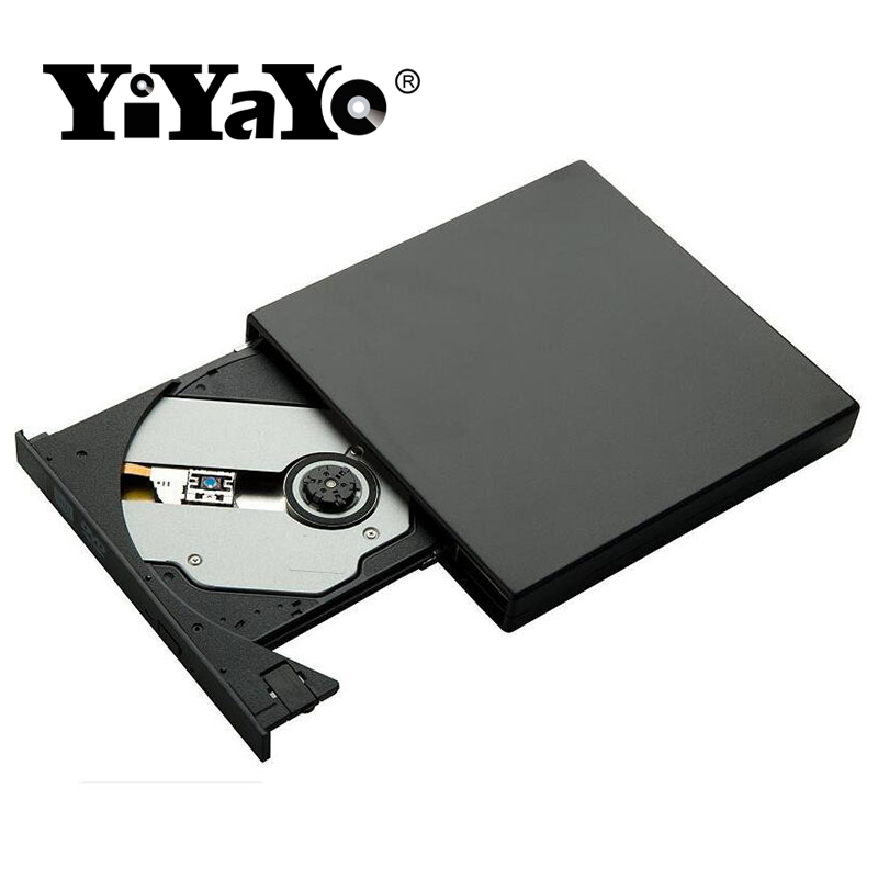 YiYaYo External DVD Optical Drive USB 2.0 DVD-ROM Player CD/DVD-RW Burner Reader Writer Recorder Portatil for Windows PC