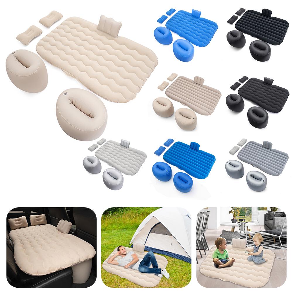 Car Inflatable Bed SUV Car Mattress Rear Row Car Travel Sleeping Pad Off-road Air Bed Camping Mat Air Mattress&Two Air Pillows