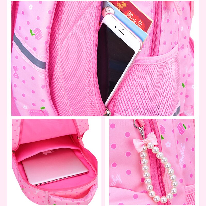 Bonito meninas saco de escola à prova dnylon água náilon bolsa de ombro anti-roubo 15.6 Polegada portátil mochila reflexão noite backbag