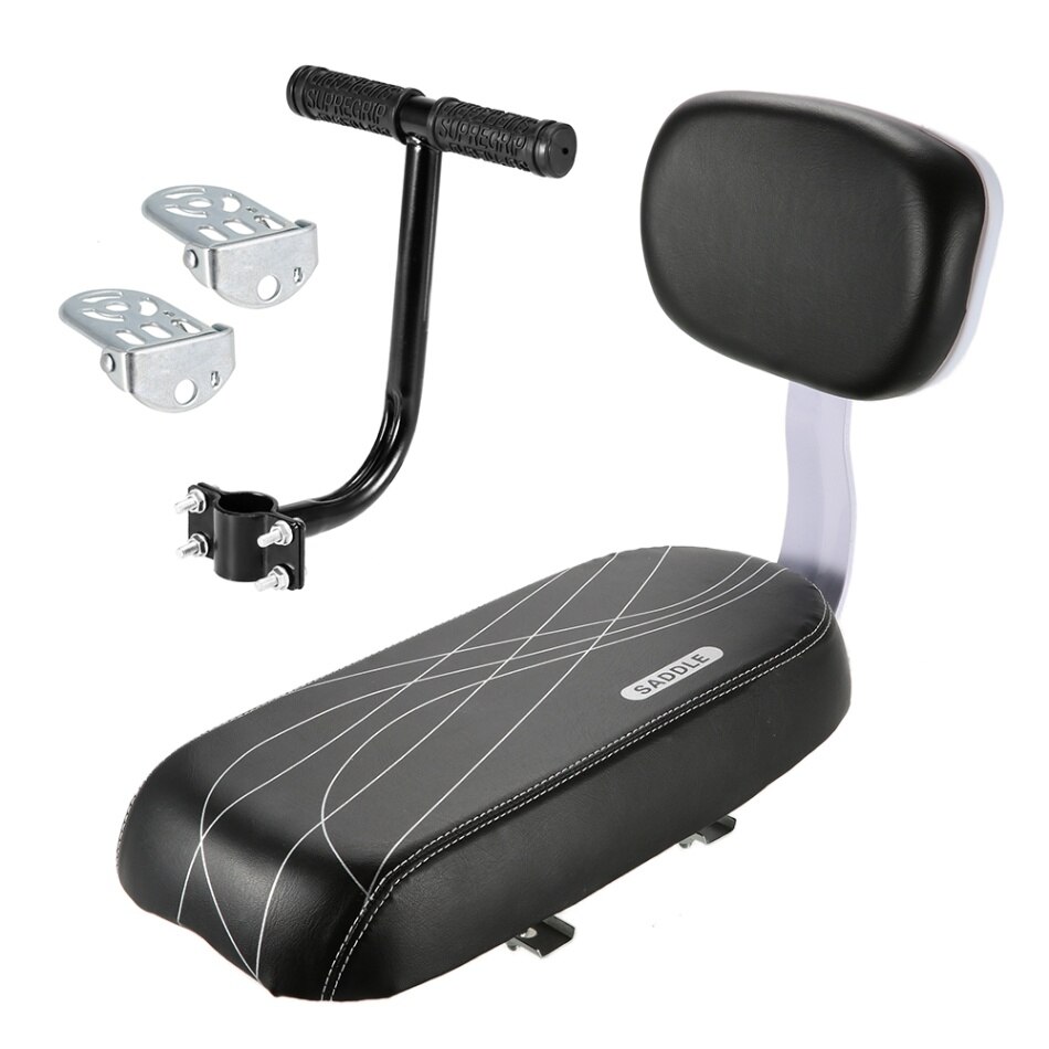 Cykel barnesæde cykel bagsæde sadel med ryglæn med håndtag armlæn fodstøtte pedal cykeltilbehør dele bicicleta: 3 stk sæt