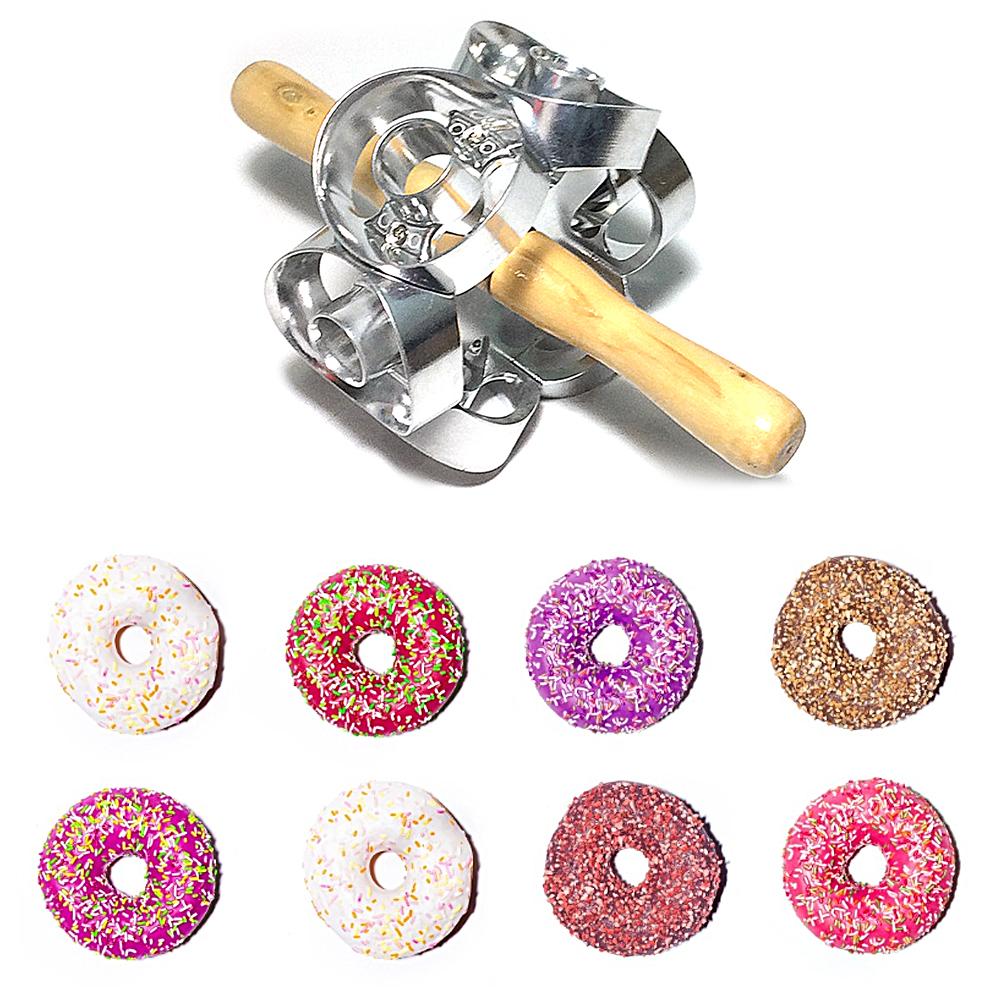Mögel roterande doughnut cutter maker form bakverk deg metall bakvals köksredskap bred applikation lätt att använda långvarig