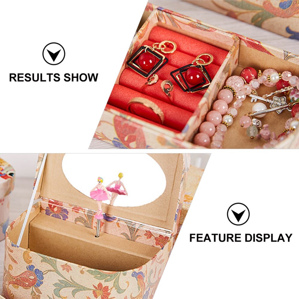 Exquisite Musical Jewelry Box Spinning Ballerina Girls Storage Container