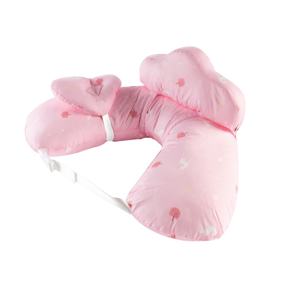 Cuscini per allattamento per neonati cuscino per allattamento a forma di U per neonati cuscino per allattamento in cotone cuscino per la vita in cotone cura del bambino: Pink Deer