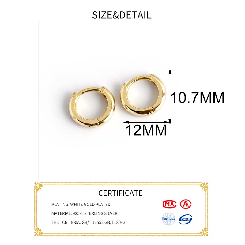 Inzatt Echt 925 Sterling Zilveren Geometrische Ronde Hoop Oorbellen Voor Mode Vrouwen Party Minimalistische Fijne Sieraden Accessoires