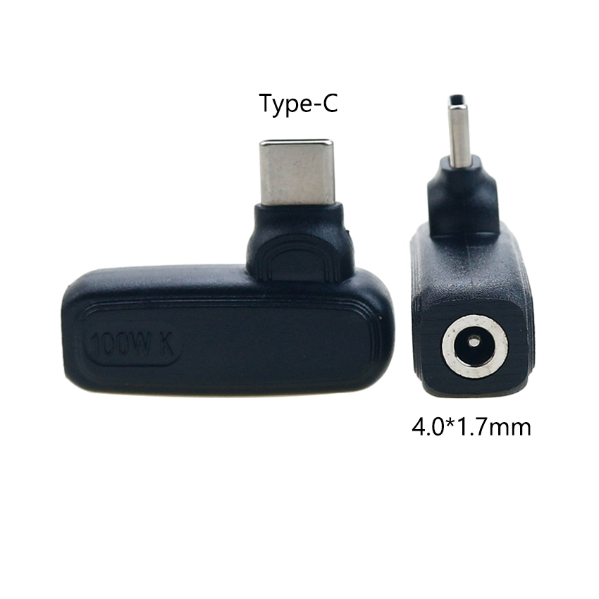 1 stk. 100w dc-strømstik hun- til usb type c-hanstikadapter universel bærbar computerstrømadapter pd-strømadapterstik: Blå