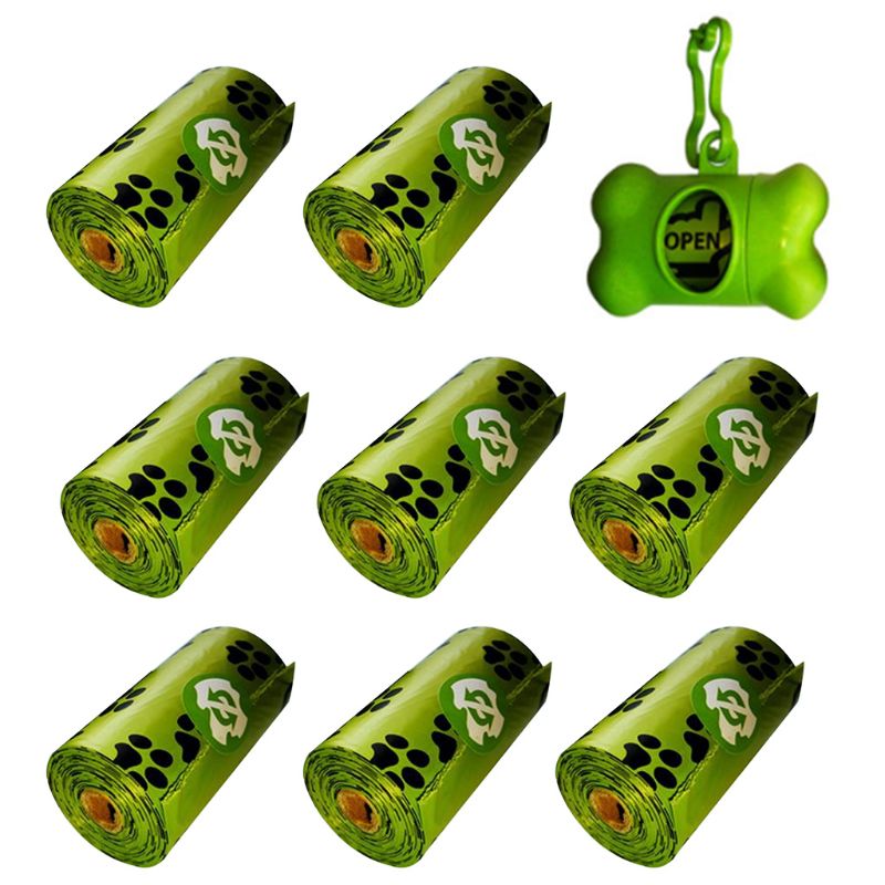 Pet Poop Bags Eco-Friendly Biodegradable Puppy Dog Travel Waste Scooper with Bone Shape Dispenser Box Garbage Holder: A
