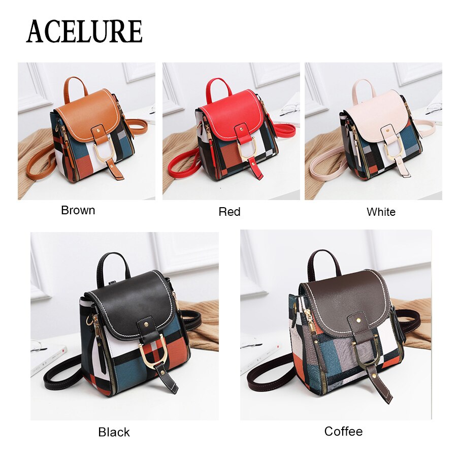 ACELURE Rucksäcke Frauen Leder Rucksäcke Weibliche Schule Taschen für Teenager Mädchen Reise Zurück Tasche Retro Bagpack Sac A Dos