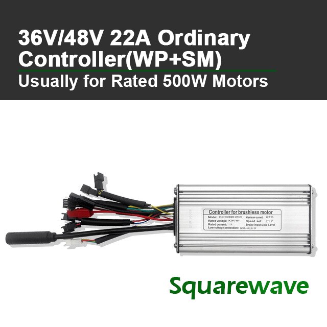 KT Controller 36 48 V 250 350 500 750 1000 1500 W Waterproof Brushless Electric Bicycle Controller for E Bike Conversion Kit: 22A WP SM Squarewave