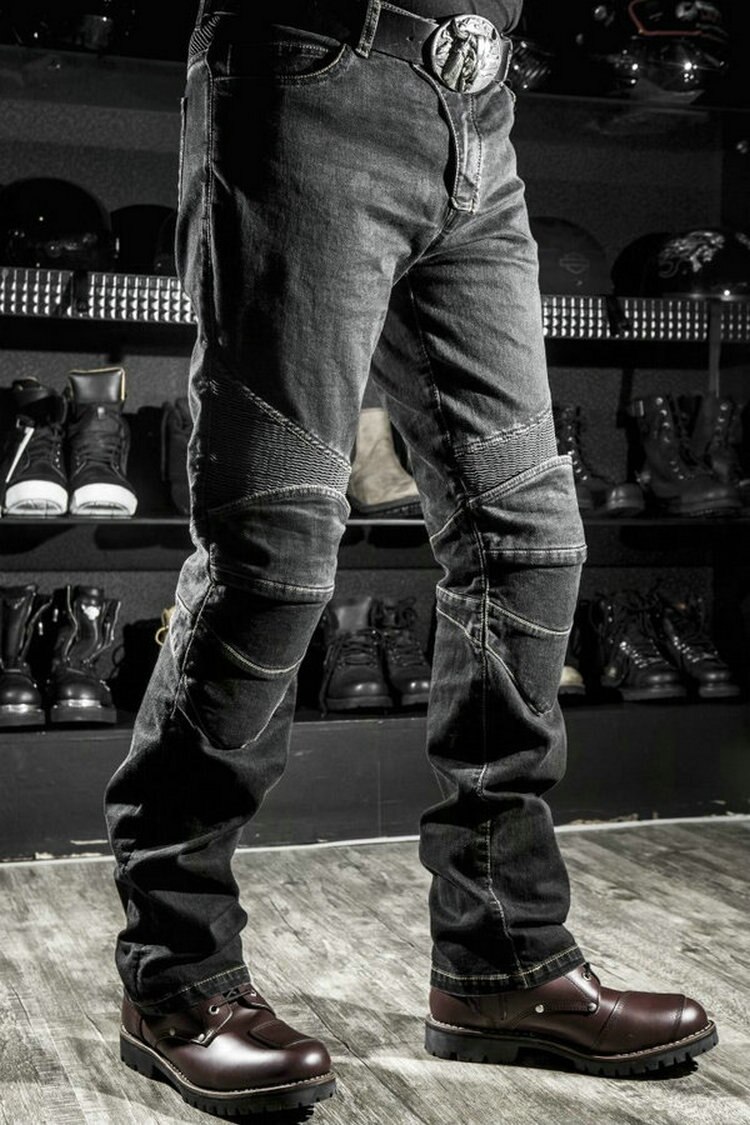 motorcross broek motorfiets jeans broek voor mannen Motorfiets broek, Motocross broek met beschermende knie pads: black / XL