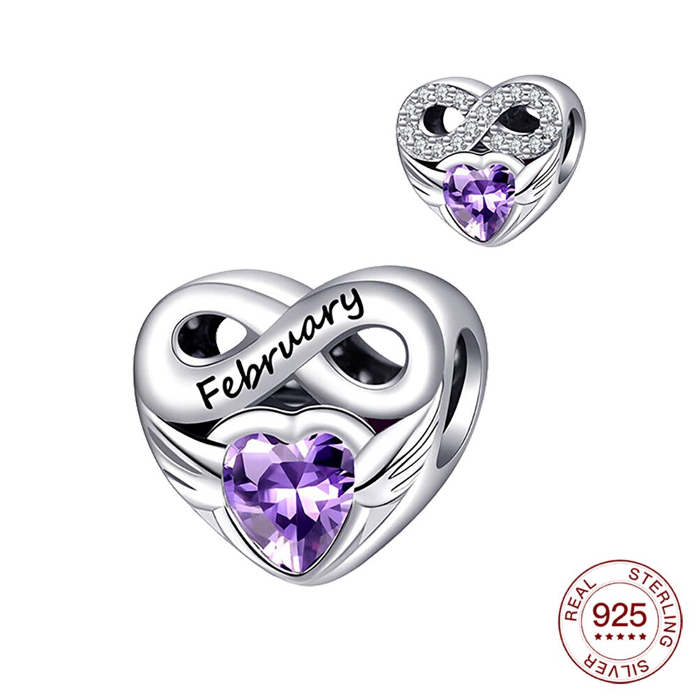 925 Zilveren Charm Vier Seizoenen Lucky Stone Charm Hart Glanzend Zirkoon Hanger Fit Originele 3Mm Armband Voor Vrouwen Sieraden: BMT180-2