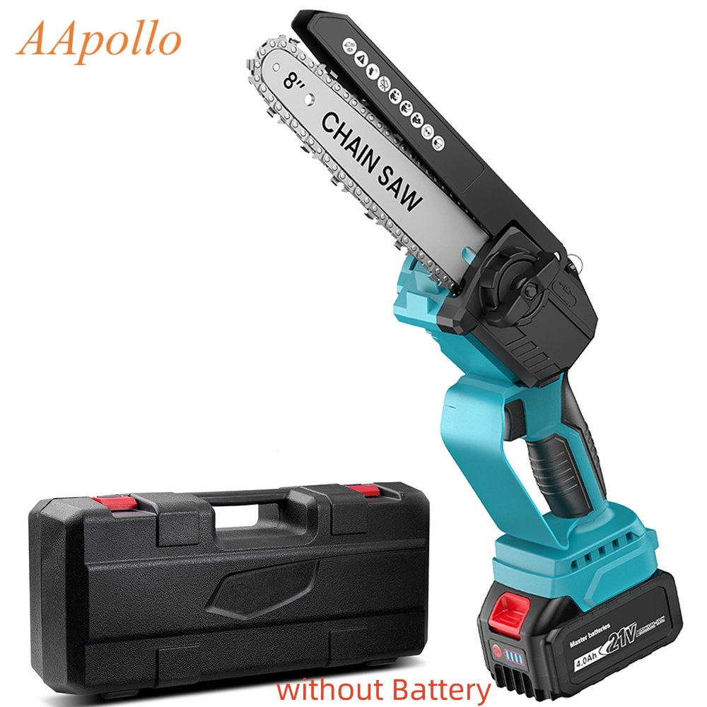 8 -zoll-holzsäge, bürstenloser akku, mini-tragbare akku-kettensäge, gartengeräte für makita, 18v- akku-akku: Default Title