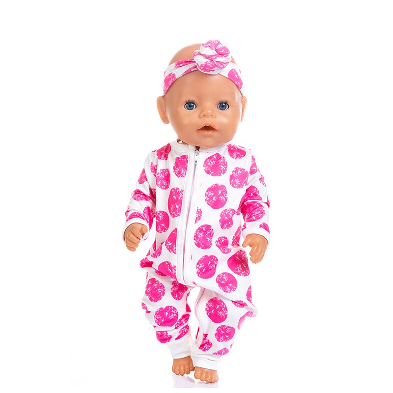 Born BabyFit 18 pulgadas 40cm-43cm ropa para muñeca fresa, piña, fruta y pelo cinta traje accesorios para bebé