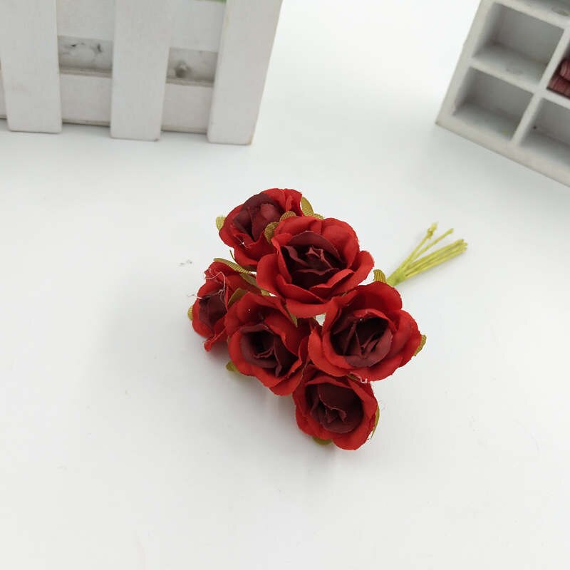 6 stk simulering og kunstige blomster små rose te ... – Vicedeal