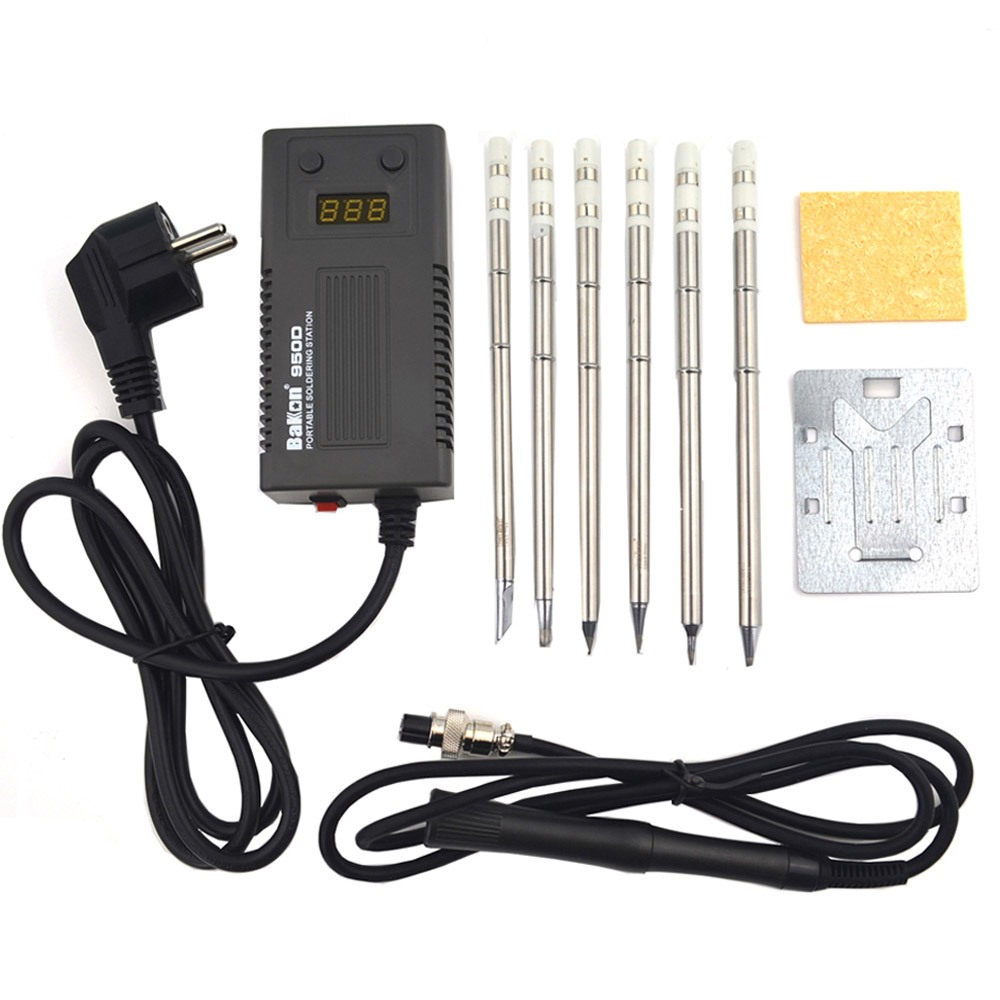 BAKON 75W 950D electric soldering iron Portable electric iron T13 iron head mini Portable Digital soldering station T13 iron tip: Package 2
