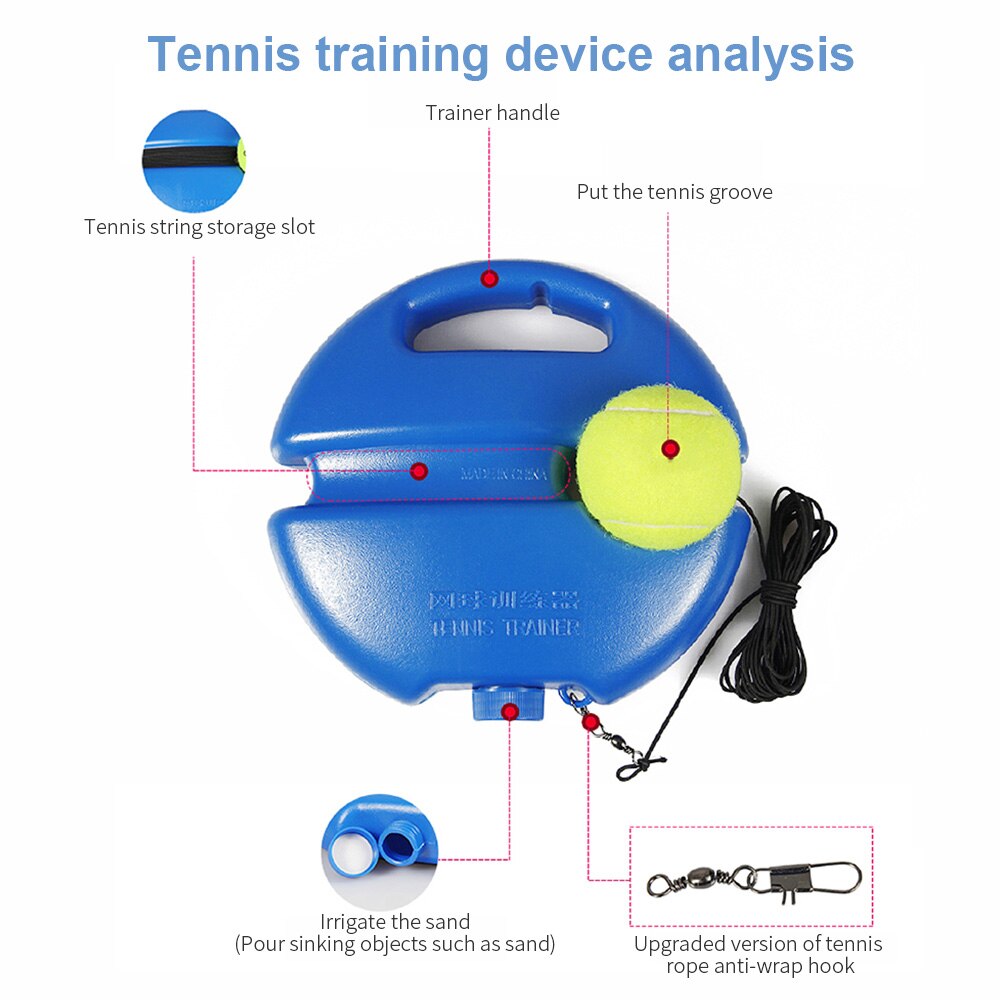 Kraftig tennis treningsapparat med ball selvdrevet rebound tennis trener partner sparring enhet tennis treningshjelpemiddel verktøy