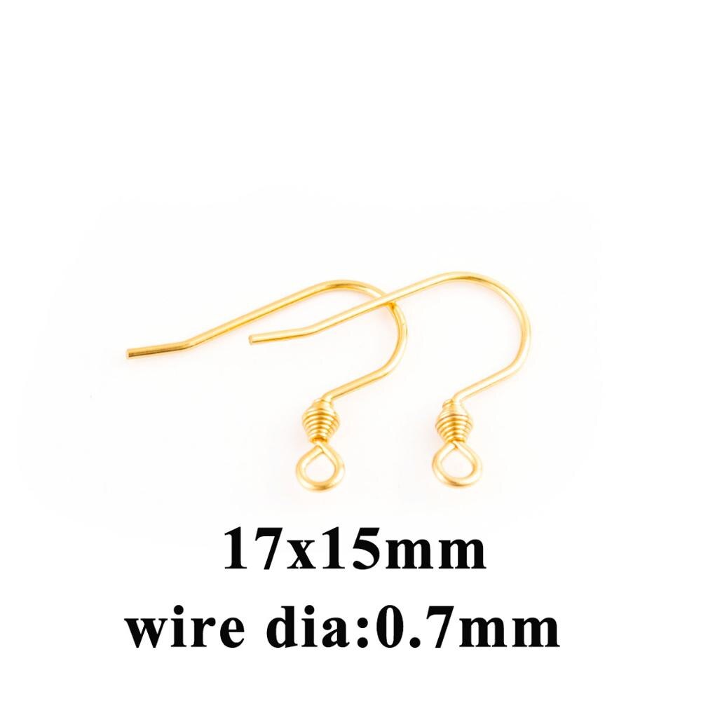 100pcs/lot Stainless Steel Gold/Silver Color Earring Hooks French Ear Wires for DIY Earrings Jewelry Making Findings: Gold 17x15mm